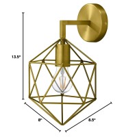 Modway Derive Brass Metal Geometric Modern Wall Sconce Light Fixture In