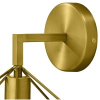 Modway Derive Brass Metal Geometric Modern Wall Sconce Light Fixture In