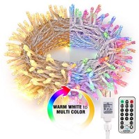 Brizled Christmas Lights, 6567Ft 200 Led Tree Lights Color Changing, 11-Function Warm White & Multicolor Christmas Lights, Connectable 24V Adapter Christmas Lights With Remote For Xmas Tree Party