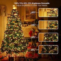 Brizled Christmas Lights, 6567Ft 200 Led Tree Lights Color Changing, 11-Function Warm White & Multicolor Christmas Lights, Connectable 24V Adapter Christmas Lights With Remote For Xmas Tree Party