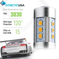 Syneticusa 7443 Error Free Canbus Ready Yellow/Amber Led Front/Rear Turn Signal Light Bulbs Drl Parking Lamp No Hyper Flash All In One