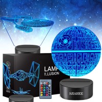 3D Star Wars Lamp -3 Patterns Night Light With Timing Remote Control And 16 Color Changing Decor Lamp, Star Wars Toys Birthday And Christmas Gifts For Boys Men Kids Fans