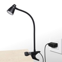 Cesunlight Led Clip Desk Lamp, Headboard Light With Strong Clamp, Bed Reading Light With 3000K-6500K Adjustable Color Temperature Options For Brighter Illumination (Black)