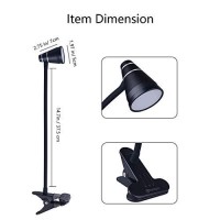 Cesunlight Led Clip Desk Lamp, Headboard Light With Strong Clamp, Bed Reading Light With 3000K-6500K Adjustable Color Temperature Options For Brighter Illumination (Black)