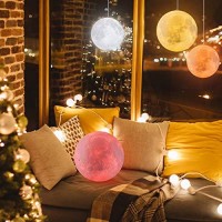 Logrotate Moon Lamp 16 Colors, Dimmable, Rechargeable Lunar Night Light (5.9 Inch) Full Set With Wooden Stand, Remote & Touch Control - Cool Nursery Decor For Baby Kids Bedroom, Birthday Day Gifts