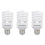 Sylvania Compact Fluorescent Spiral T2 Light Bulb, 100W Equivalent, Efficient 23W, 1600 Lumens, Medium Base, Frosted, 6500K, Daylight - 3 Pack (26352)