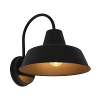 Sylvania Weymouth Vintage Light Fixture, Black / Oil Rubbed Bronze Flush Mount Sconce, 40W A19 Soft White Dimmable Led Bulb Included (60060)