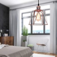 Innoteck Ds-1056 Vintage Ceiling Pendant Light Shade - Retro Rose Copper Metal Cage Chandelier Lampshade