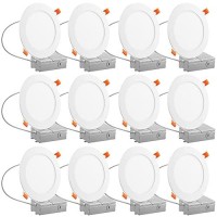 Tdlol 12 Pack Recessed Lighting 6 Inch With Junction Box, 12W 120W Eqv Recessed Lighting, Led Ceiling Light, Dimmable Can Lights, 5000K Daylight White 1050Lm High Brightness Recessed Lights - Etl