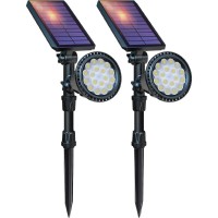 Dbf Solar Outdoor Lights, Adjustable Solar Spot Lights Outdoor, 2.5W Solar Panel And Bright, 2-In-1 Waterproof Solar Landscape Spotlights Flood Lights For Garden Yard Flag Pole Pool, 2Pack