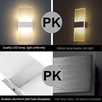 Changm Modern Led Acrylic Wall Sconce Lighting 12W Warm White 2700K Up Down Wall Lamp For Bedroom Corridor Stairs Bathroom Indoor Lighting Fixture Not Dimmable Home Room Decor No Plug(1 Pack)