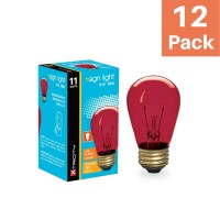 Incandescent S14 Edison Light Bulb, String Light Replacement, 50 Lumens, 2700K Soft White, E26 Medium Base, 130V, Clear (12 Pack)