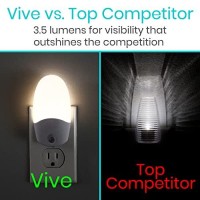 Vive Plug In Night Lights (4-Pk) - Led Nightlight For Wall - Light Sensing Dusk To Dawn Nightlight For Adults, Kids, Baby - For Bedroom, Bathroom, Hallway - Energy Efficient, Compact For Nursery