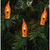 Goothy Orange C18 Flicker Flame String Light Bulbs-1 Watt/120 Volts/ E12 Base(12 Pack)