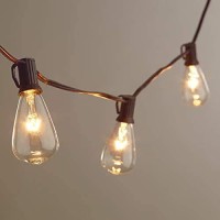 Hairmiss 25Ft Outdoor Edison Bulb String Lights St35 Edison Bulbs(Plus 2 Extra Bulbs), Ul Listed For Indoor/Outdoor Decor, Perfect For Garden/Backyard/Pergola/Patio/Party (Brown)