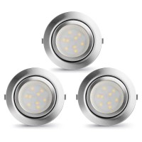 Cabinet Lights Round Puck Light Plug In Recessed Led Light For Kitchen,Shelves,Garage,Office,Desk,Corner,Halogen Retrofit,Under Counter Light Dimmable,6W,480Lm,3000K Warm White,2.5In,3Pcs