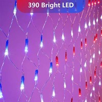 Lyhope American Flag Lights, 390 Led Usa Flag Net Lights 6.56Ft X 3.28Ft Low Voltage Patriotic Christmas Decorative Lights For Independence Day, Yard, Garden, Indoor & Outdoor Decor(Red,White,Blue)