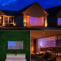 Lyhope American Flag Lights, 390 Led Usa Flag Net Lights 6.56Ft X 3.28Ft Low Voltage Patriotic Christmas Decorative Lights For Independence Day, Yard, Garden, Indoor & Outdoor Decor(Red,White,Blue)