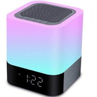 Aisuo Night Light - 5 In 1 Lamp With Bluetooth Speaker, 12/24H Digital Calendar Alarm Clock, Touch Control & Color Dimmable, Support Tf And Sd Card, Room Decor, Music Player, Ideal Gift For Teens.