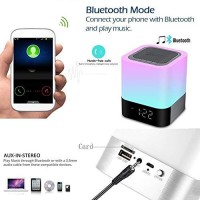 Aisuo Night Light - 5 In 1 Lamp With Bluetooth Speaker, 12/24H Digital Calendar Alarm Clock, Touch Control & Color Dimmable, Support Tf And Sd Card, Room Decor, Music Player, Ideal Gift For Teens.