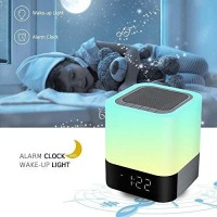 Aisuo Night Light - 5 In 1 Lamp With Bluetooth Speaker, 12/24H Digital Calendar Alarm Clock, Touch Control & Color Dimmable, Support Tf And Sd Card, Room Decor, Music Player, Ideal Gift For Teens.