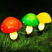 Timeflies Outdoor Solar Garden Lights, Yard Decorations Mushroom -1Pack 3 Mushroom