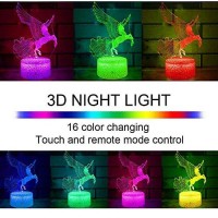 Etongtop 3D Unicorn Night Light For Girls, Unicorn Toys Light 16 Colors Bedside Lamp Touch&Remote Control Birthday Gifts For 2 3 4 5 6 7 8 Year Old Girl And Unicorn Fans (Flying Unicorn)