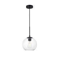 Baxter 1 Light Black Pendant With Clear Glass