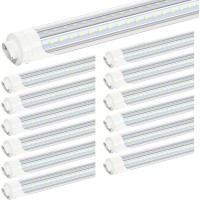 Jesled R17D/Ho 8Ft Led Bulbs - (12 Pack) Rotate V Shape, 5000K Daylight 72W, 7200Lm, 110W Equivalent F96T12/Dw/Ho, Clear Cover, T8/T10/T12 Replacement, Dual-End Powered, Ballast Bypass