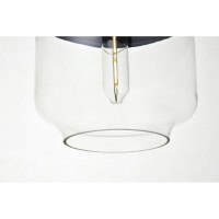 Ashwell 1 Light Black Pendant With Clear Glass