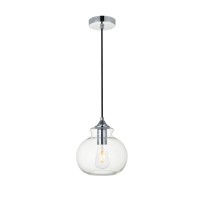 Destry 1 Light Black Pendant With Clear Glass