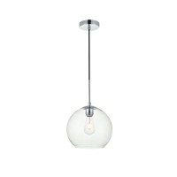 Baxter 1 Light Chrome Pendant With Clear Glass