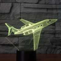 Ztop Aircraft Plane 3D Led Lampabstractive Optical Illusion Night Light7 Color Changetouch Switch Usb Powered For Christmas T