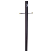 Design House 579714 Traditional Outdoor Lamp Post With Plastic Cross Arm And Outlet For Driveways And Porches 80-Inch By 3-Inch Black