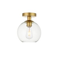 Baxter 1 Light Brass Flush Mount With Clear Glass