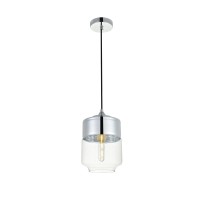 Ashwell 1 Light Chrome Pendant With Clear Glass