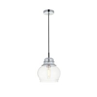 Kenna 1 Light Black Pendant With Clear Glass