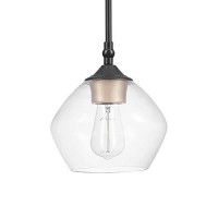 Globe Electric Harrow 1-Light Pendant, Gold Accent Socket, Shade 60312, 59.6