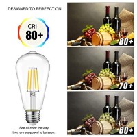 Lvwit St21 Led Filament Bulb 7W(60 Watt Equivalent) Dimmable 2700K Warm White Vintage Edison Light Bulb E26 Medium Base (6-Pack)