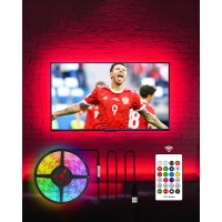 Hamlite Tv Led Backlight 60-65 Inch Tv,15Ft Tv Lights Behind Monitor Hdtv Work Space Decor-20 Colors Changing Tv Bias Lighting For Gaming,Living Room Decor