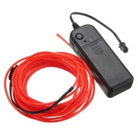 Jiguoor El Wire Battery Pack 164Ft 5M Bright Neon Light Strip 360 Illumination Neon Tube Rope Lights For Diy Festival Party