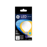 Ge Lighting Led Globe Light Bulb, 5.5 Watts (60 Watt Equivalent) Soft White, Frosted Finish, Medium Base, Dimmable (1 Pack)