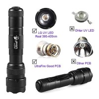 Ultrafire Black Light Uv Flashlight, Super Power Uv 395-405 Nm Led Wf-502B Blacklight Flashlights For Leak Detector, Pet Urine Stain, Bed Bug (Not Included Batteries)