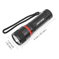 Craftsman 350 Lumens Led Flashlight, Ultra Bright, 3 Modes, Water Resistant, For Outdoor, Camping, Hiking, Emergency, Edc, 3Aa Alkaline Batteries Included, Cmxlfag65281