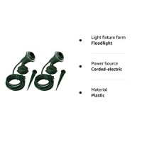 Woods Outdoor Floodlight Fixture With Stake (6-Feet Cord, 120V, Green) (2 Pack)