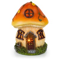 Vp Home Mushroom Fairy House Solar Light For Home And Outdoor Decor Mushroom House Solar Powered Flickering Led Garden Light Fairy House Backyard Halloween Decoration