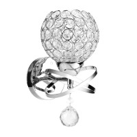 Wall Light Lamp Sconce Shade, Modern Crystal Wall Lamp Sconce Fixture Crystal Shade For Bedroom Living Room Bar Restaurants, E27 Base, Bulb Not Included