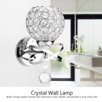 Wall Light Lamp Sconce Shade, Modern Crystal Wall Lamp Sconce Fixture Crystal Shade For Bedroom Living Room Bar Restaurants, E27 Base, Bulb Not Included