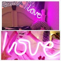 Qiaofei Love Neon Sign,Led Love Light For Children Kids Gifts Party Supplies, Girls Room Decoration Accessory,Table Decoration Pink