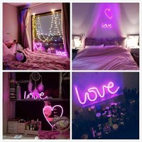 Qiaofei Love Neon Sign,Led Love Light For Children Kids Gifts Party Supplies, Girls Room Decoration Accessory,Table Decoration Pink